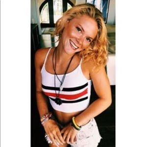 Red white and blue crop tank top